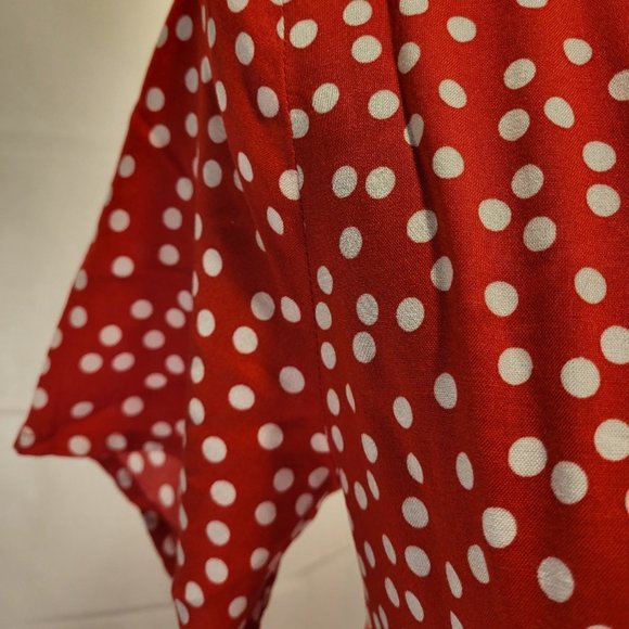 💋❤️Miss Selfridge Red & White Dot Button Down Maxi Dress Size 8 - Picture 6 of 12